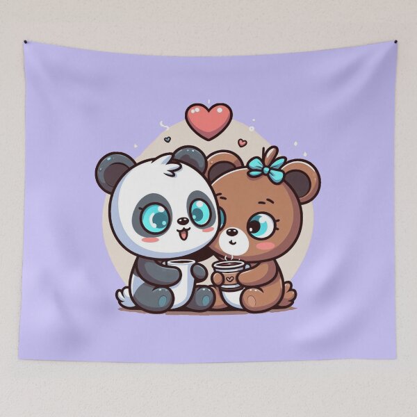 Item preview, Cute Coffee Loving Pandas - Panda Couples 14 designed and sold by PANDALOVEART.