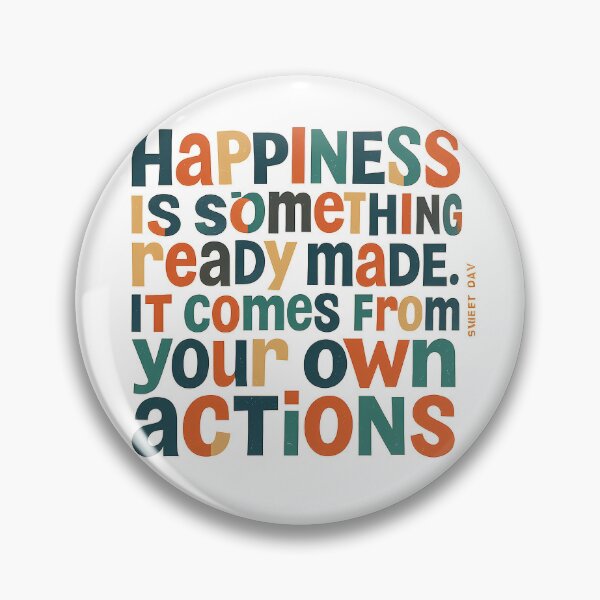 Item preview, ​Happiness Comes from Your Actions – Vintage Motivational Typography by Sweet Day​ designed and sold by Sweetday2025.