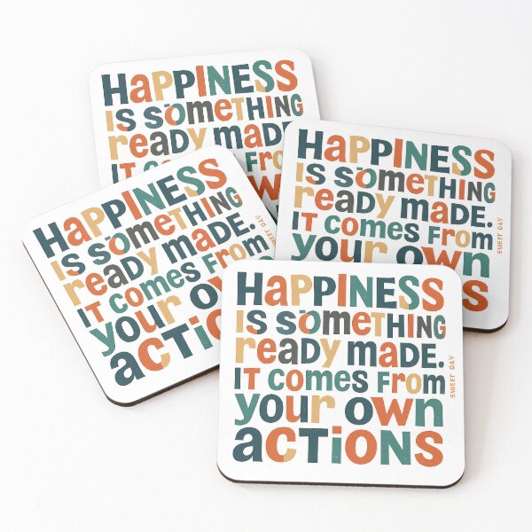 Item preview, ​Happiness Comes from Your Actions – Vintage Motivational Typography by Sweet Day​ designed and sold by Sweetday2025.