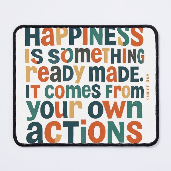 Item preview, ​Happiness Comes from Your Actions – Vintage Motivational Typography by Sweet Day​ designed and sold by Sweetday2025.