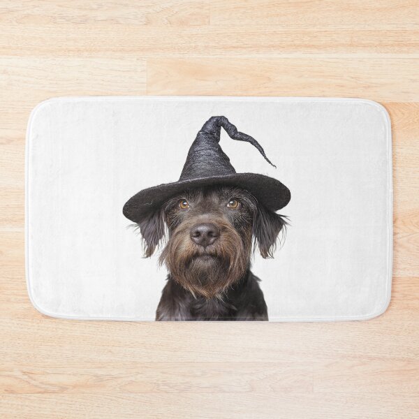 Item preview, Wirehaired Pointing Griffon dog Wearing Halloween Witch Hat designed and sold by LazyOwlStore.