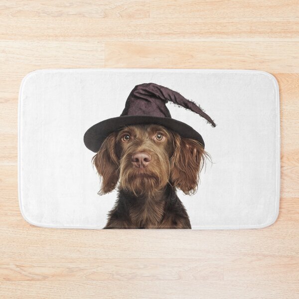 Item preview, Wirehaired Vizsla dog Wearing Halloween Witch Hat designed and sold by LazyOwlStore.
