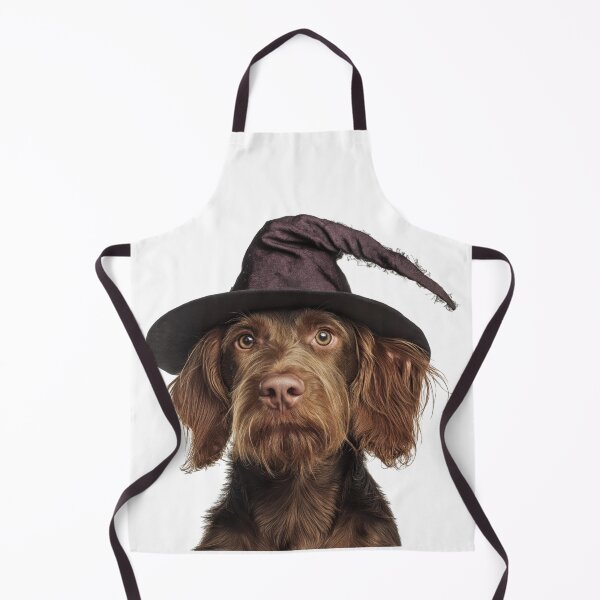 Item preview, Wirehaired Vizsla dog Wearing Halloween Witch Hat designed and sold by LazyOwlStore.