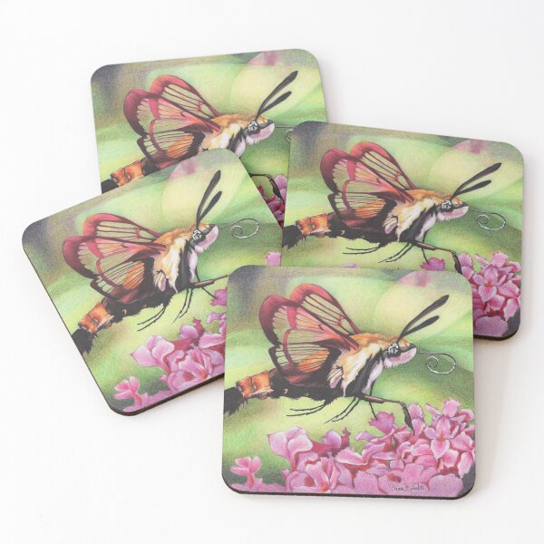 Item preview, Fuzzy Bee Moth on a colourful background designed and sold by DingbatDesigns.