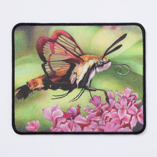Item preview, Fuzzy Bee Moth on a colourful background designed and sold by DingbatDesigns.