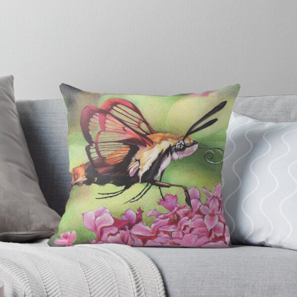 Artikel-Vorschau von Fuzzy Bee Moth auf einem bunten Hintergrund, designt und verkauft von DingbatDesigns.