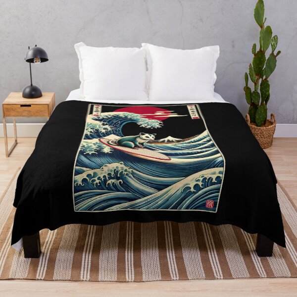 Item preview, Possum Kanagawa Wave Surf Surfboard Japanese Art Opossum Lover designed and sold by Kimberley King Art  King Art.