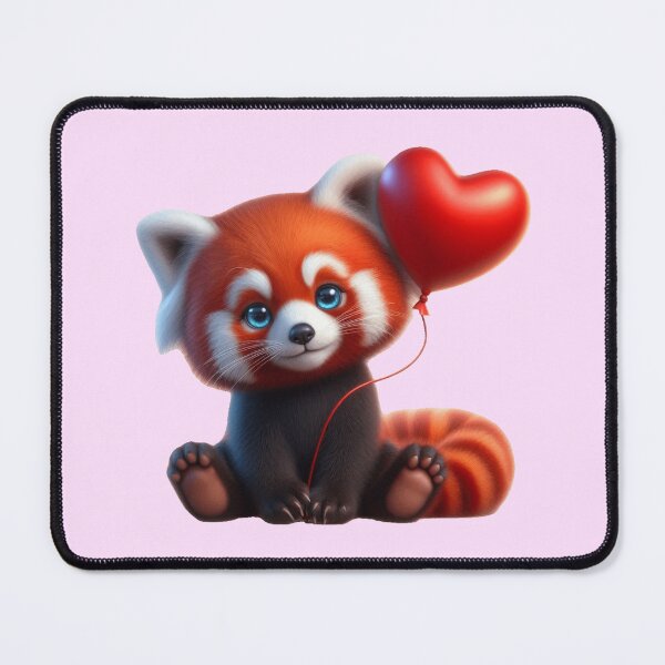Aperçu de l'œuvre Valentine Red Panda 4 créée et vendue par PANDALOVEART.