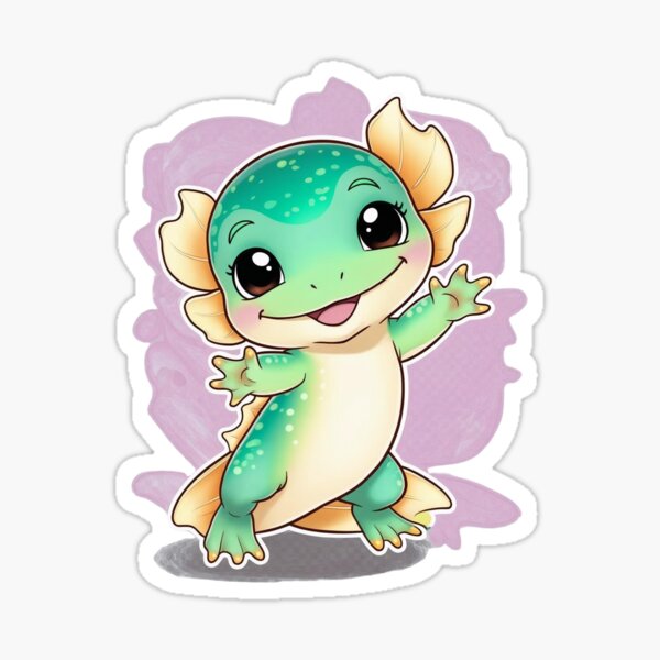 Item preview, Cute Glowing Axolotl – Kawaii Happy Axolotl Cartoon designed and sold by TheAmity.