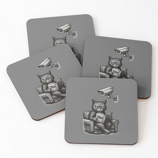 Item preview, Copy of Surveillance Cat Reading 1984 - Dystopian Satirical Art designed and sold by denis90ch.