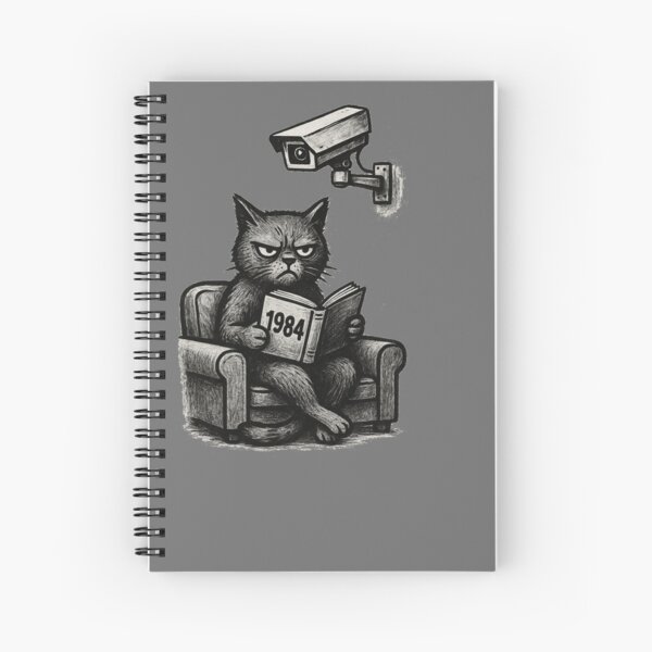 Item preview, Copy of Surveillance Cat Reading 1984 - Dystopian Satirical Art designed and sold by denis90ch.