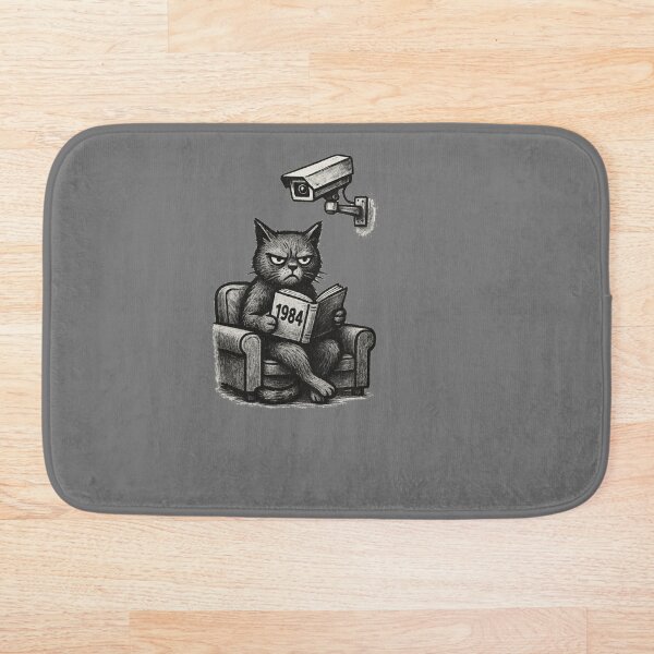 Item preview, Copy of Surveillance Cat Reading 1984 - Dystopian Satirical Art designed and sold by denis90ch.