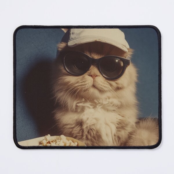 Item preview, Cool Movie Cat – Funny Cinema Kitty with Popcorn designed and sold by Retrocranio.