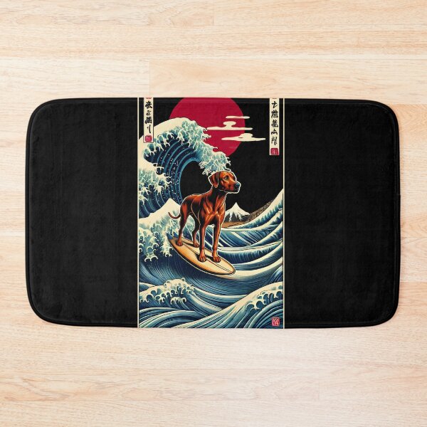 Item preview, Rhodesian Ridgeback Kanagawa Wave Surf Surfboard Japanese Art Dog Lover designed and sold by Kimberley King Art  King Art.