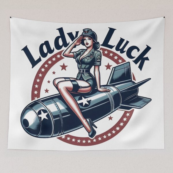 Item preview, Vintage WW2 Aircraft Nose Art - Lady Luck designed and sold by zarshirts.
