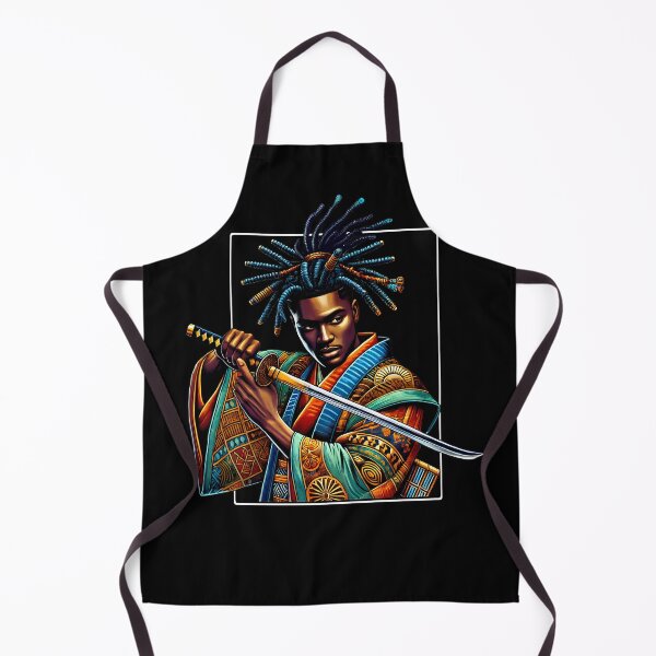 Item preview, Anime Afro American Samurai Bushido Warrior Japanese designed and sold by Kimberley King Art King Art.