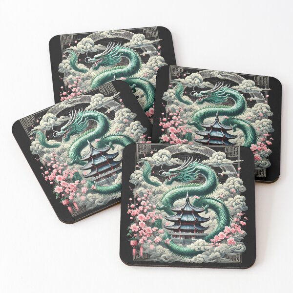Item preview, Dragon Japanese Art Aesthetic Cherry Blossom Japan designed and sold by Kimberley King Art  King Art.