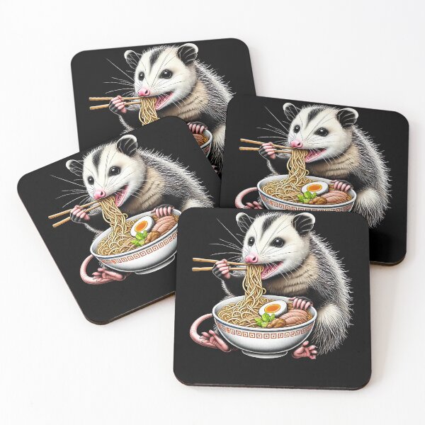 Item preview, Opossum Eating Ramen Noodle Anime Possum Japanese Food Lover designed and sold by Kimberley King Art  King Art.