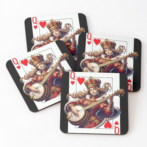 Item preview, Banjo Player Queen Of Hearts Banjoist Game Card designed and sold by Kimberley King Art  King Art.