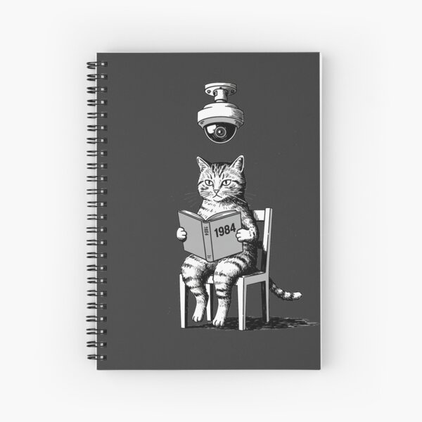 Item preview, Surveillance Cat Reading 1984 - Dystopian Satirical Art - cat on the chair designed and sold by denis90ch.