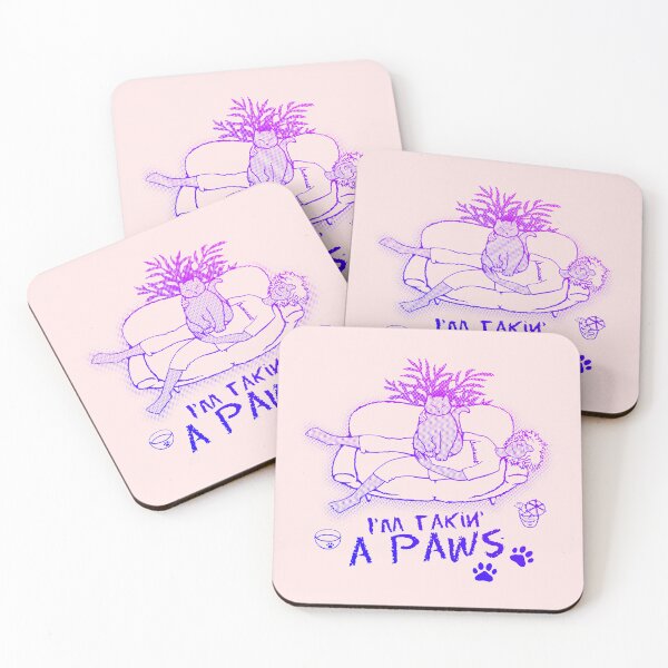 Item preview, I'm takin' a paws - Cute summer design for cat lover with funny relatable saying - Gradient line art designed and sold by Scolliecat.