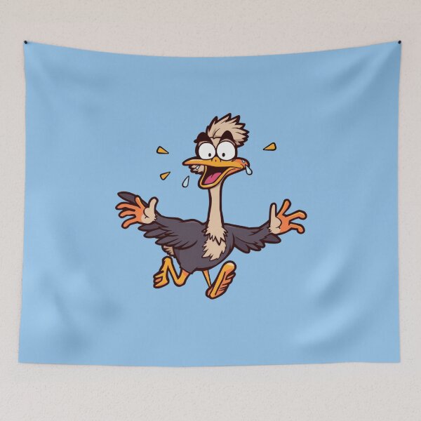 Item preview, Scaredy Ostrich Sticker – Funny Nervous Bird designed and sold by Babayaa.