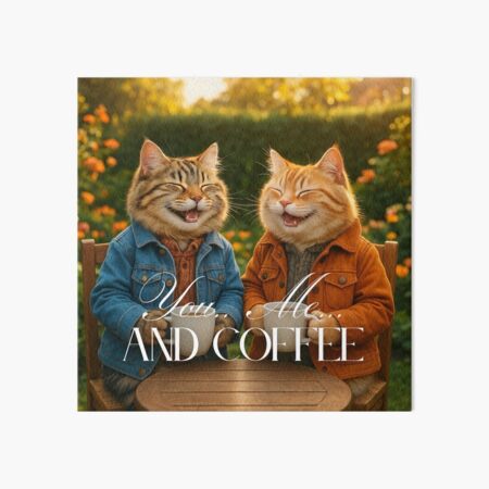 Artikel-Vorschau von Verliebte Katzen beim Kaffeetrinken, designt und verkauft von The Witty Lama.