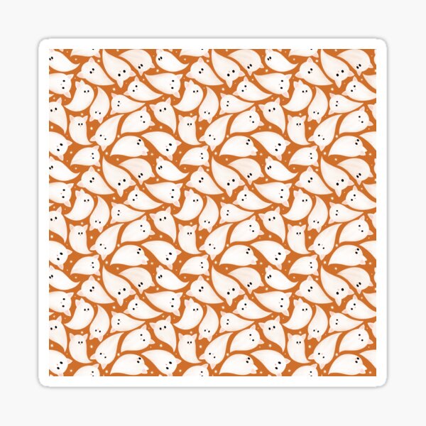 Pumpkin Cute Ghost Party – Soft Whimsical Halloween Cats orange Sticker