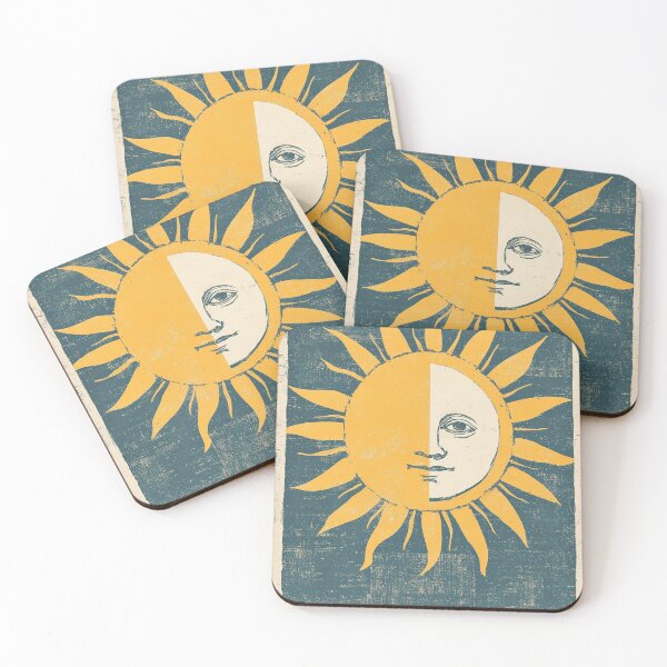 Item preview, Vintage Half Sun Face Art – Mystical Celestial Illustration designed and sold by Retrocranio.