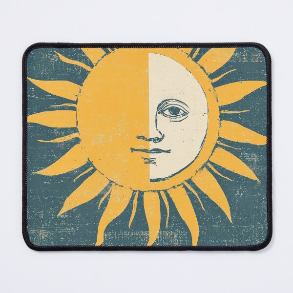 Item preview, Vintage Half Sun Face Art – Mystical Celestial Illustration designed and sold by Retrocranio.