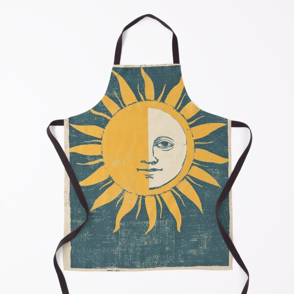 Item preview, Vintage Half Sun Face Art – Mystical Celestial Illustration designed and sold by Retrocranio.
