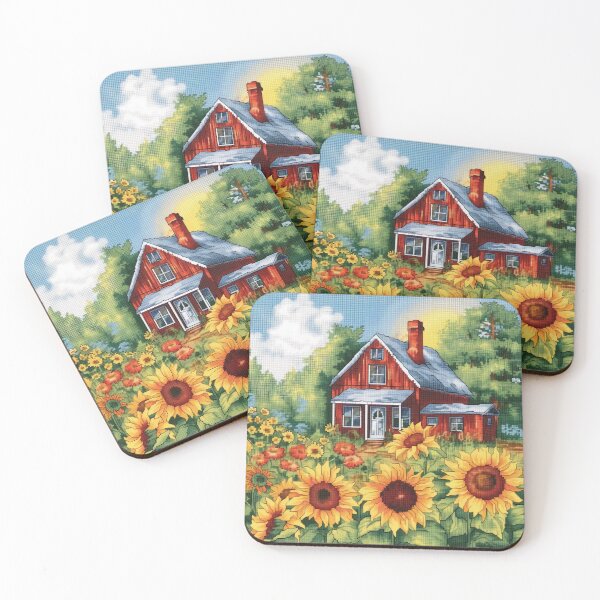 Item preview, Country house and sunflowers designed and sold by DO-artbyDeliaO.