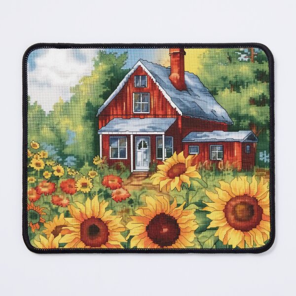 Item preview, Country house and sunflowers designed and sold by DO-artbyDeliaO.