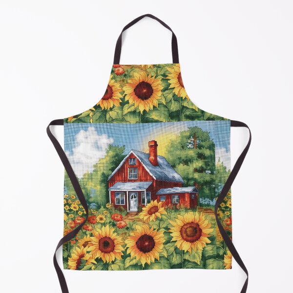 Item preview, Country house and sunflowers designed and sold by DO-artbyDeliaO.
