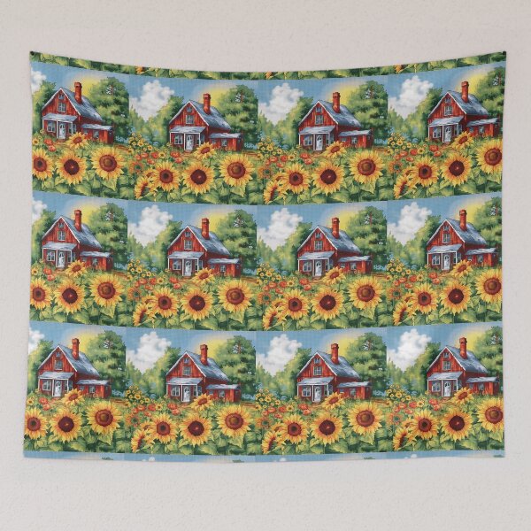 Item preview, Country house and sunflowers designed and sold by DO-artbyDeliaO.