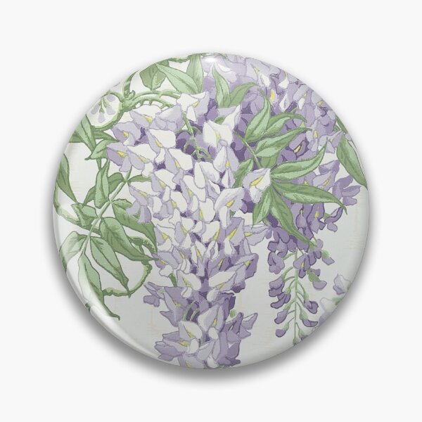 Item preview, Vintage Wisteria Floral Wallpaper Print | Light Blue & Lavender Botanical Design designed and sold by PureVintageLove.