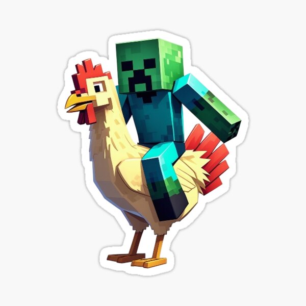 Item preview, Funny Chicken Jockey Meme Sticker designed and sold by FUNART - Stan Lockeham.