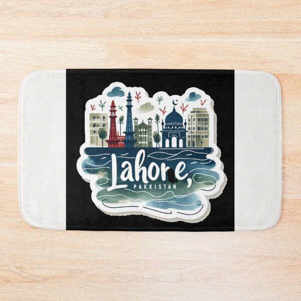 Item preview,  Lahore Pakistan Minimalist Watercolor Cityscape Sticker ,  designed and sold by PaintMeWorld.