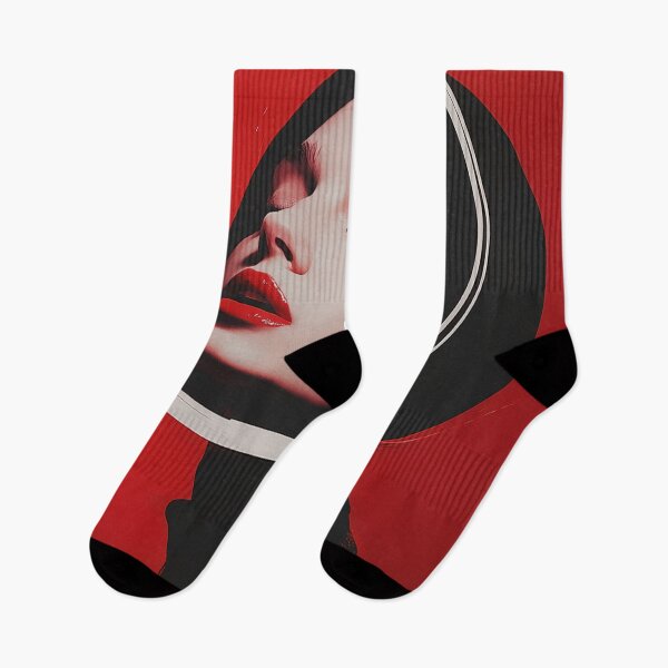 Item preview, Futuristic Red Portrait – Bold Modern Art of Elegance designed and sold by Retrocranio.