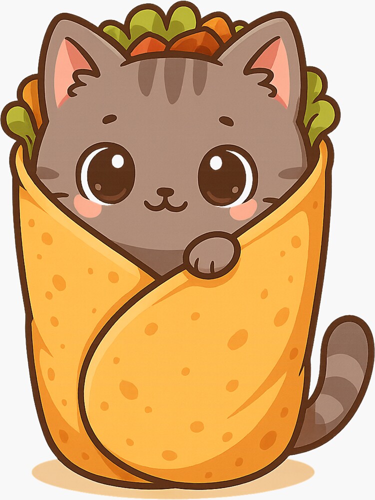 Chibi Purrito Blanket Purrito Cat – Cute Chibi Cat Wrapped In A
