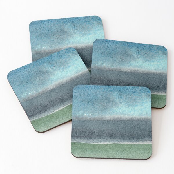 Item preview, Deep Gray Emerald Turquoise Ocean Abstract Watercolor Fantasy  designed and sold by Irina Sztukowski.