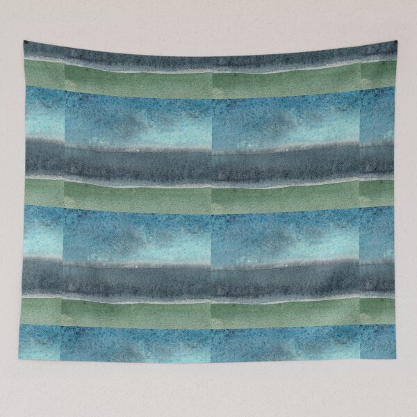 Item preview, Deep Gray Emerald Turquoise Ocean Abstract Watercolor Fantasy  designed and sold by Irina Sztukowski.