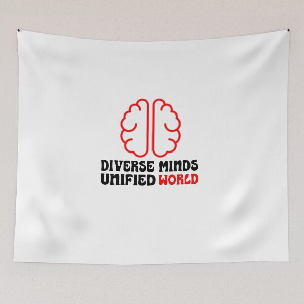 Item preview, Diverse Minds Unified World | Diversity and Unity Inspirational Quote. designed and sold by musabadam2013.