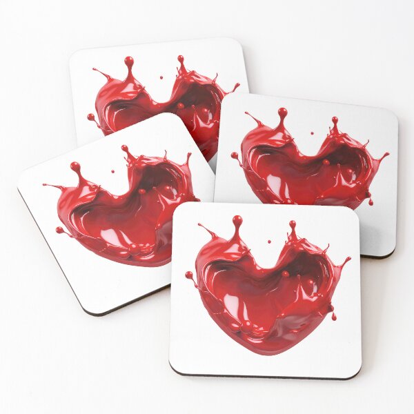 Item preview, Red Liquid Splash Heart – Abstract Love Art designed and sold by SylvieVibes.