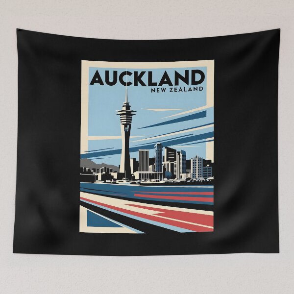 Item preview, A Vintage Travel Art of Auckland - New Zealand  designed and sold by GoodOldVintage.