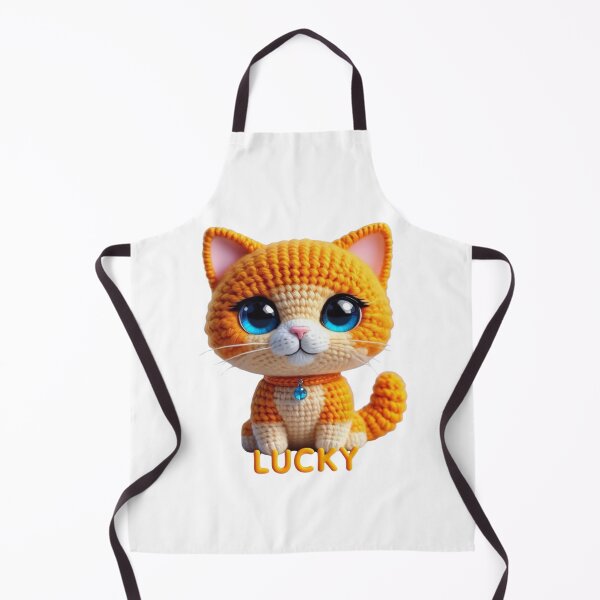 Artikelvorschau, Lucky - Gehäkelte orange Amigurumi Katze entworfen und verkauft von DscapeDesigns.