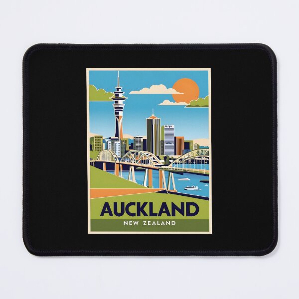 Item preview, A Vintage Travel Art of Auckland - New Zealand  designed and sold by GoodOldVintage.