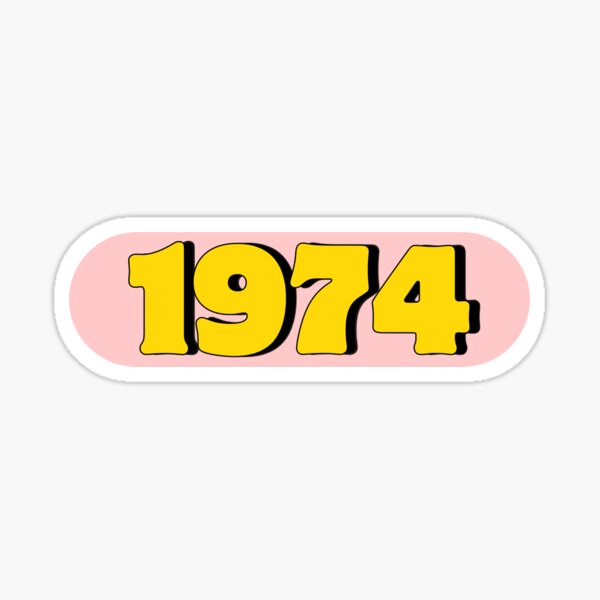 1974 – Retro Jahrgang im 70er Pop Art Stil Sticker