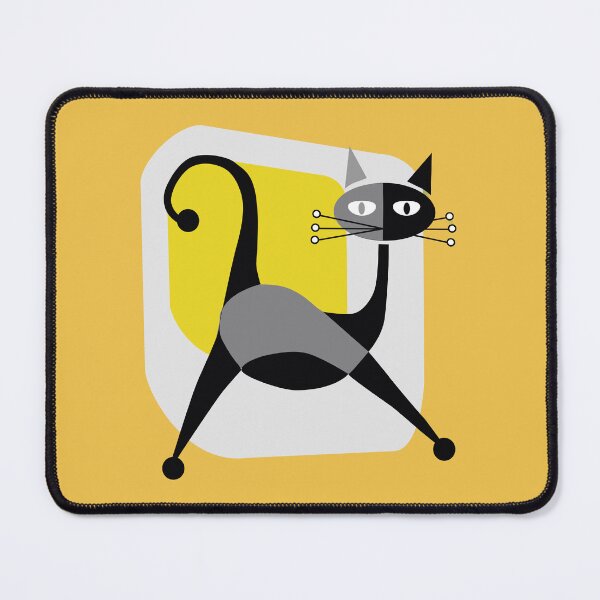 Item preview, Retro Cat 1950's yellow black and white designed and sold by ASKEW GRAPHICS.