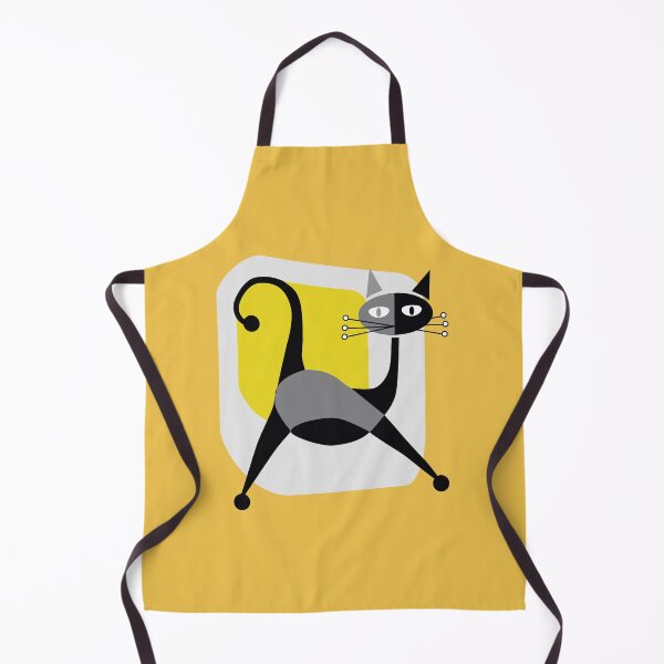 Item preview, Retro Cat 1950's yellow black and white designed and sold by ASKEW GRAPHICS.